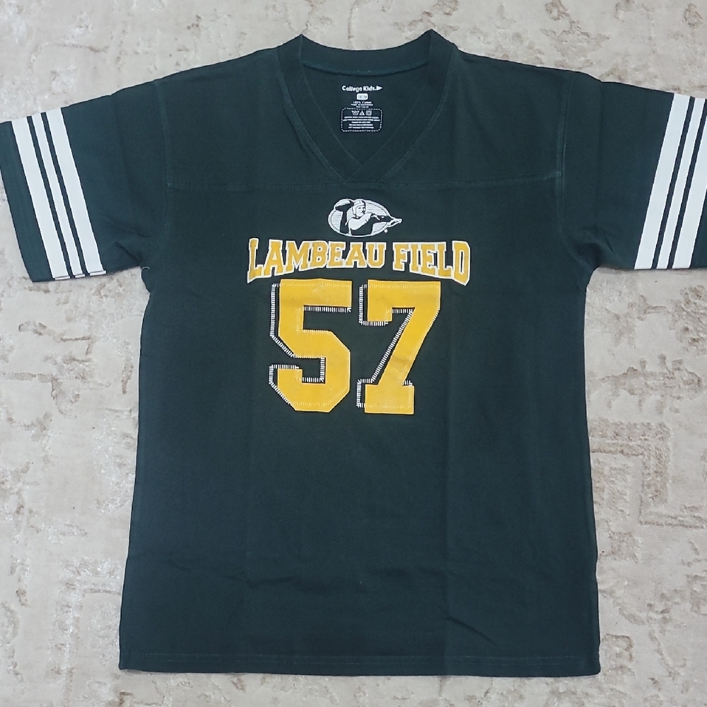Green Lambeau Field Jersey with Yellow Number